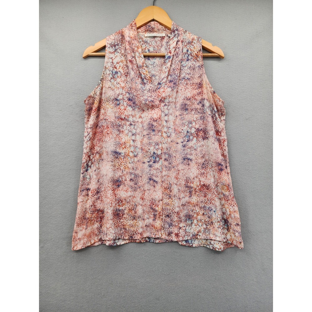 Violet + Claire Abstract Splatter Print Sleeveless Surplice Blouse‎ Top Medium M